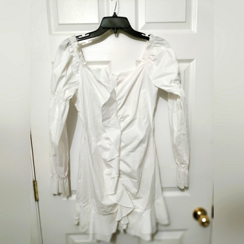 White Ruffled Mini Dress